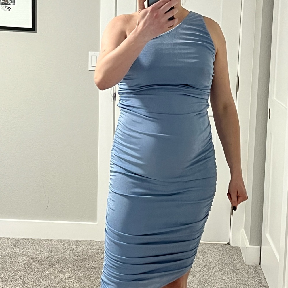 Maternity Elegant Blue Sleeveless Dress